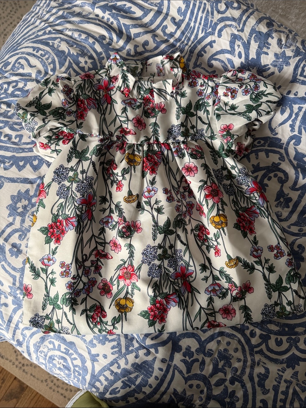 Janie & Jack Girls Floral Ruffle Short-Sleeve Top - 3T